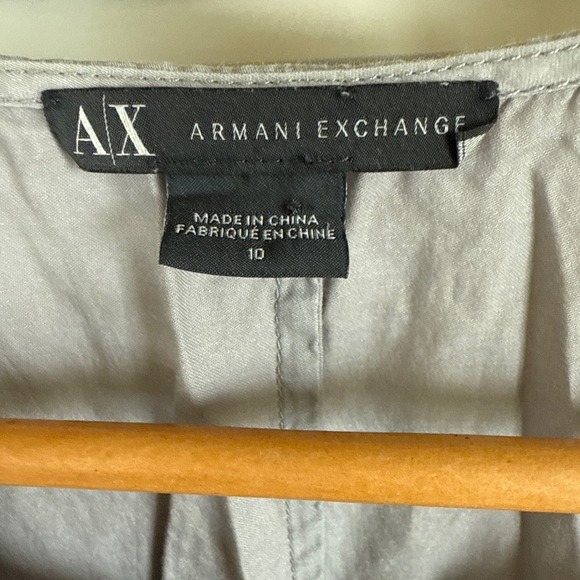 Armani Exchange Women's Gray Button Front Short Sleeve Romper Jumpsuit Size 10 - Picture 4 of 4